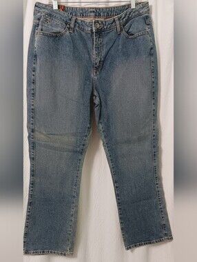 AURA Classic High-Rise Straight-leg  Blue Washed  Women’s Jeans Size 16 P